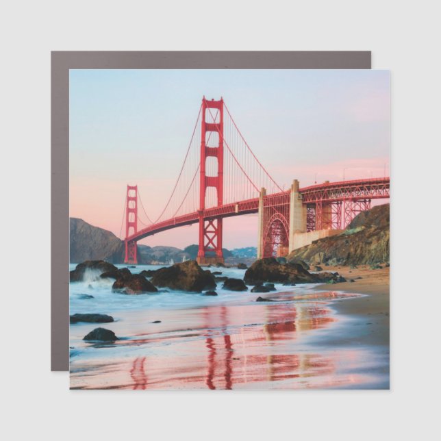 Golden gate bridge throw pillow car magnet (Front)