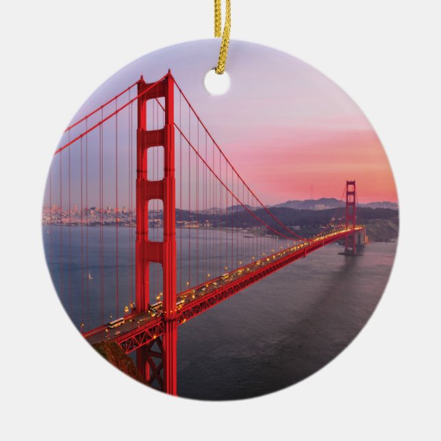 Golden gate bridge throw pillow ceramic ornament (Front)