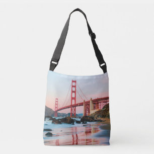 Golden gate bridge throw pillow crossbody bag