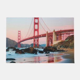 Golden gate bridge throw pillow doormat