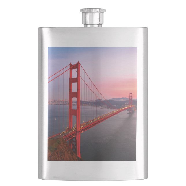 Golden gate bridge throw pillow flask (Front)