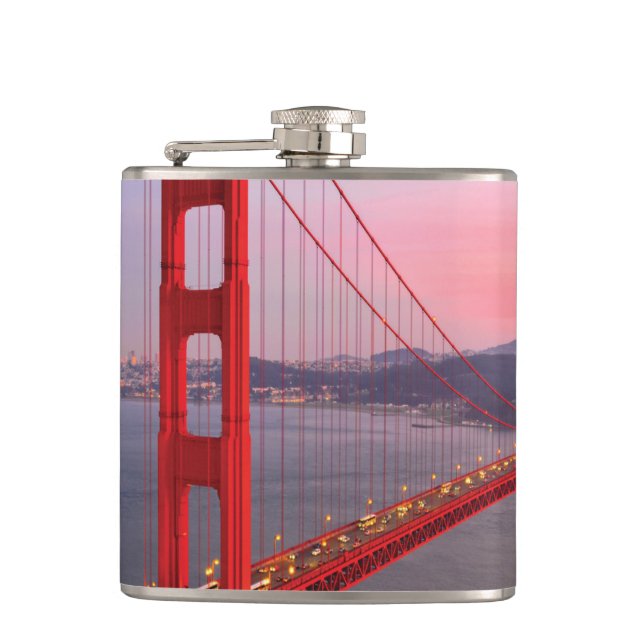 Golden gate bridge throw pillow flask (Front)
