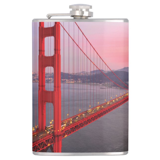 Golden gate bridge throw pillow flask (Front)