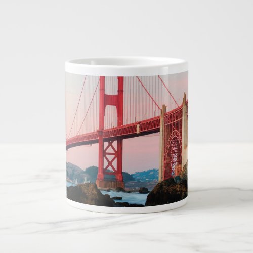 Golden gate bridge throw pillow giant coffee mug