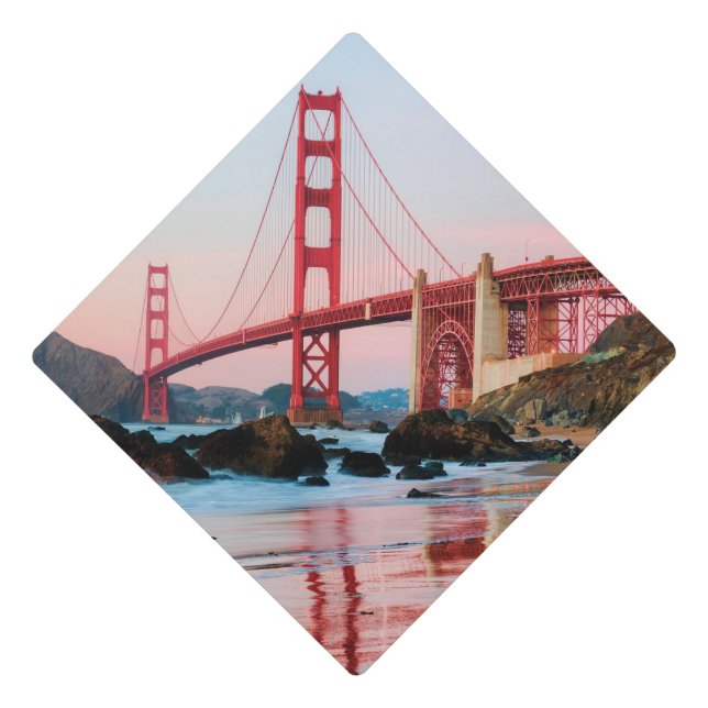 Golden gate bridge throw pillow graduation cap topper (Front)