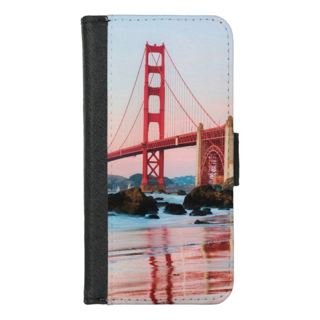 Golden gate bridge throw pillow iPhone wallet case (Front)