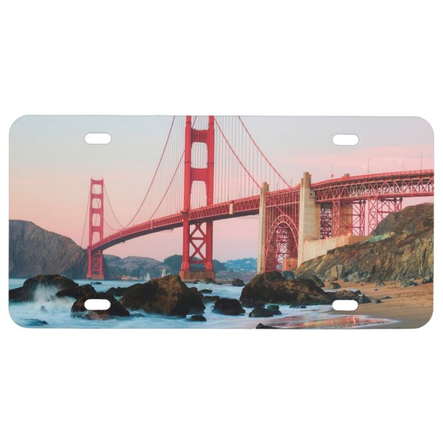 Golden gate bridge throw pillow license plate (Front)