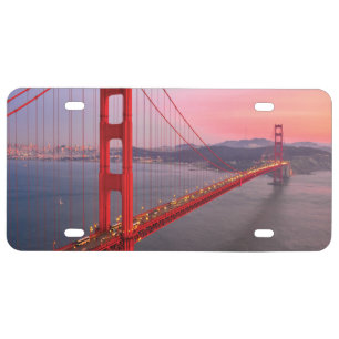 Golden gate bridge throw pillow license plate