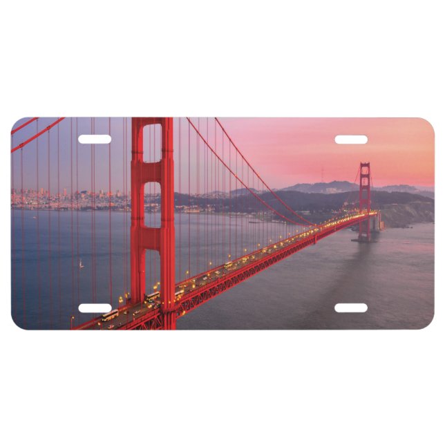 Golden gate bridge throw pillow license plate (Front)