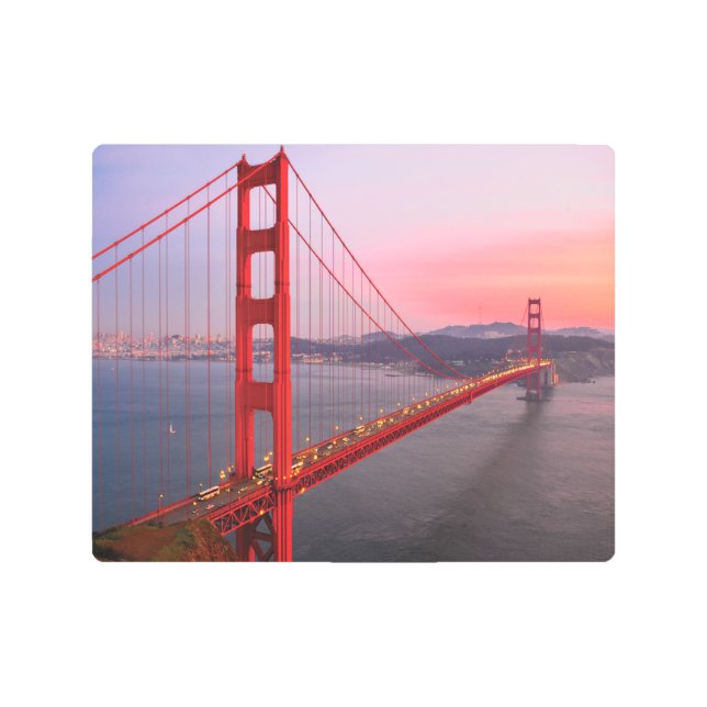 Golden gate bridge throw pillow metal print (Front)