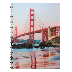 Golden gate bridge throw pillow notebook