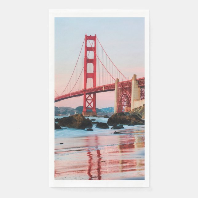 Golden gate bridge throw pillow paper guest towels (Front)