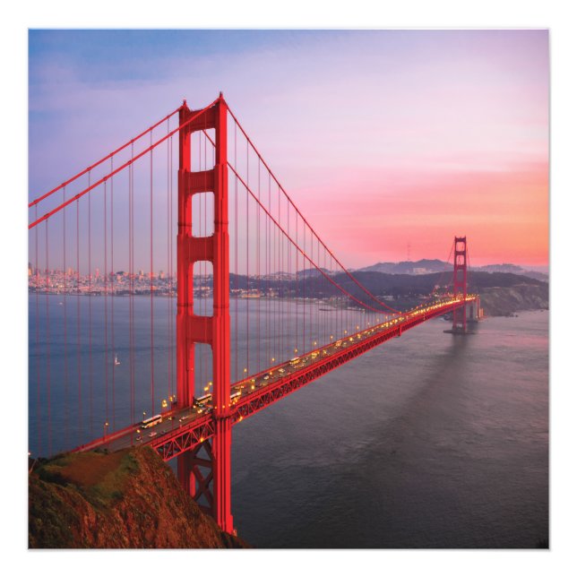 Golden gate bridge throw pillow photo print (Front)
