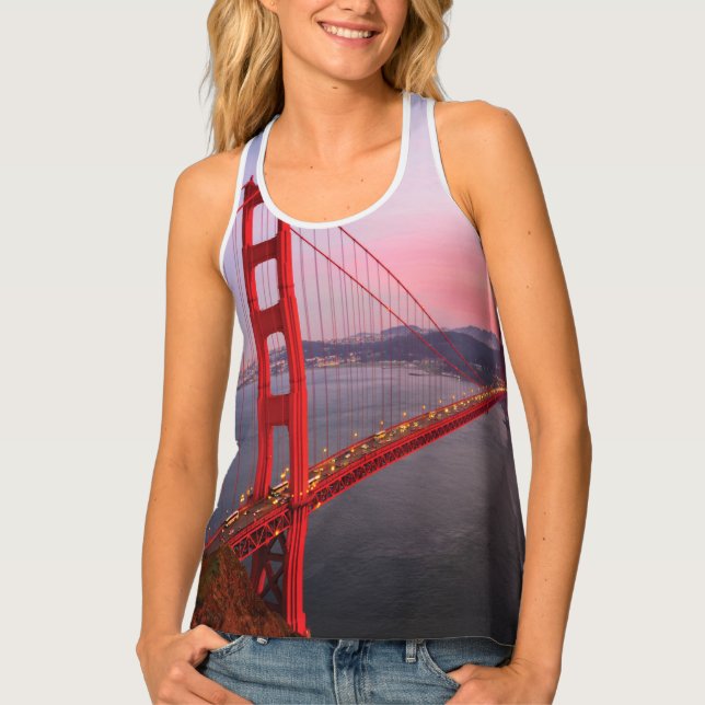 Golden gate bridge throw pillow tank top (Front)