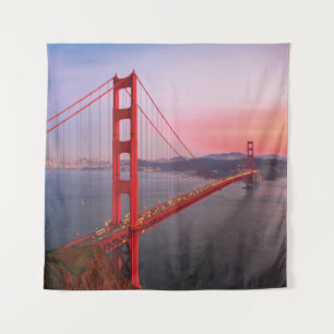 Golden gate bridge throw pillow tapestry