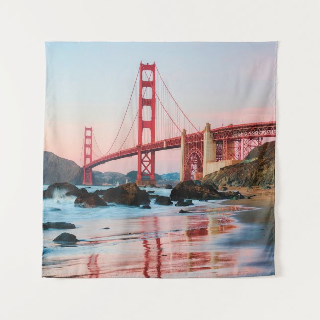Golden gate bridge throw pillow tapestry (Front)