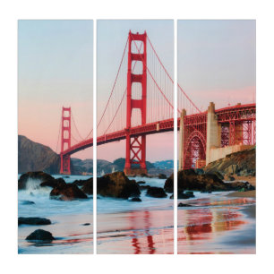 Golden gate bridge throw pillow triptych