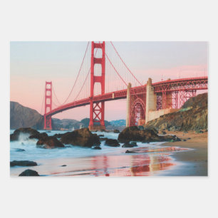 Golden gate bridge throw pillow wrapping paper sheets