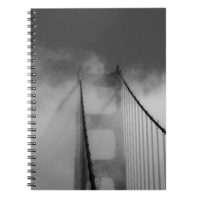 Golden Gate Bridge Tower Shrouded in Fog  Notebook (Front)