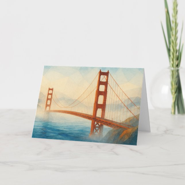 Golden Gate Bridge Watercolor Card (Front)