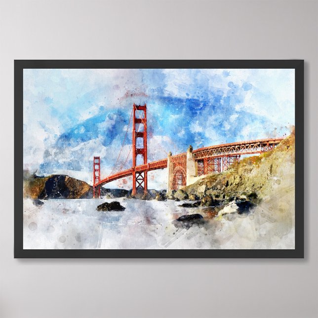 Golden Gate Bridge watercolor in San Francisco Photo Print (Creator Uploaded)
