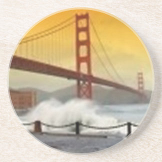 Golden Gate Bridge with Spraying Water Drink Coaster