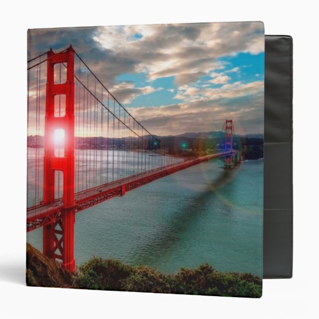 Golden Gate Bridge with Sun Shining through. Binder (Front/Inside)
