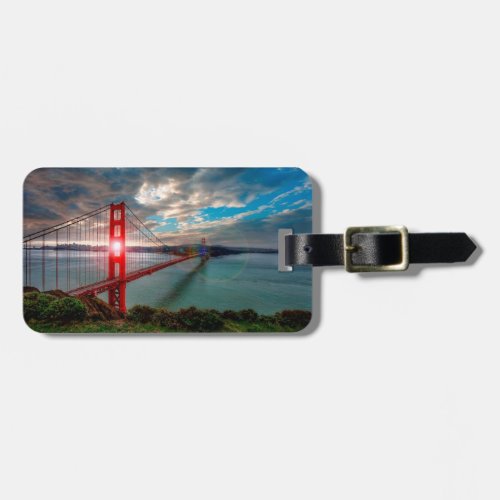 Golden Gate Bridge with Sun Shining through Luggage Tag