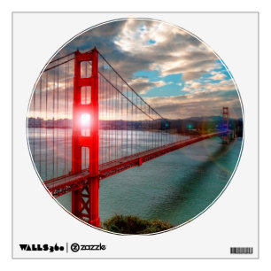 Golden Gate Bridge with Sun Shining through. Wall Decal