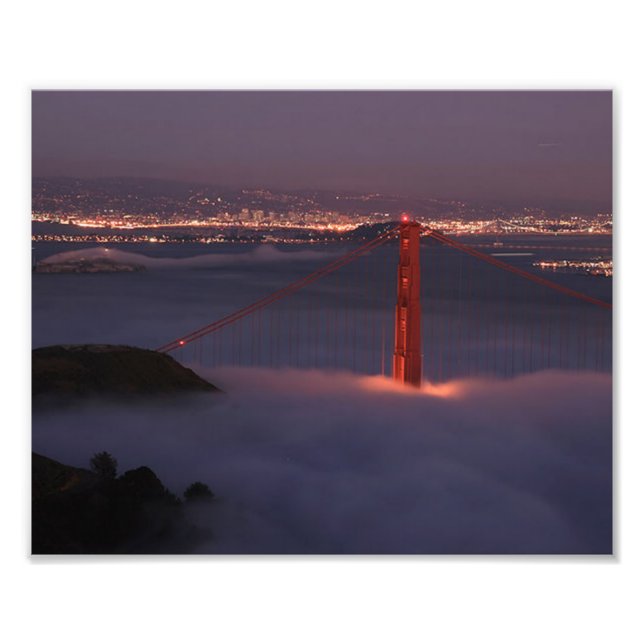 Golden Gate Covered in Fog Photo Print (Front)