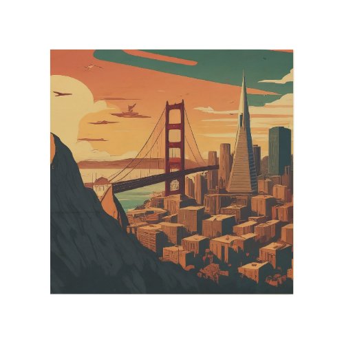 Golden Gate Dreamscape Wood Wall Art