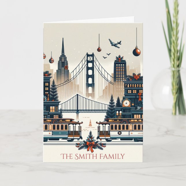 Golden Gate Holiday Magic San Francisco Christmas Card (Front)
