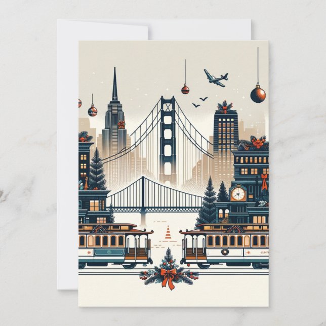 Golden Gate Holiday Magic San Francisco Christmas Card (Front)