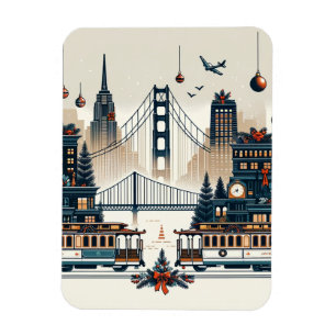 Golden Gate Holiday Magic San Francisco Christmas Magnet