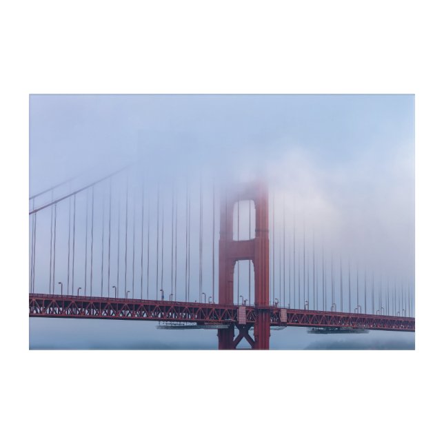 Golden Gate in Fog Acrylic Print (Front)