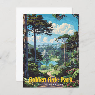 Golden Gate Park San Francisco USA Vintage Travel  Postcard