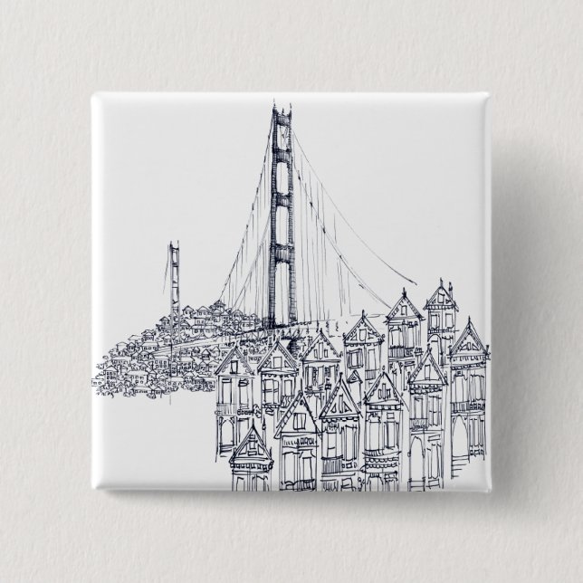 Golden Gate Pinback Button (Front)