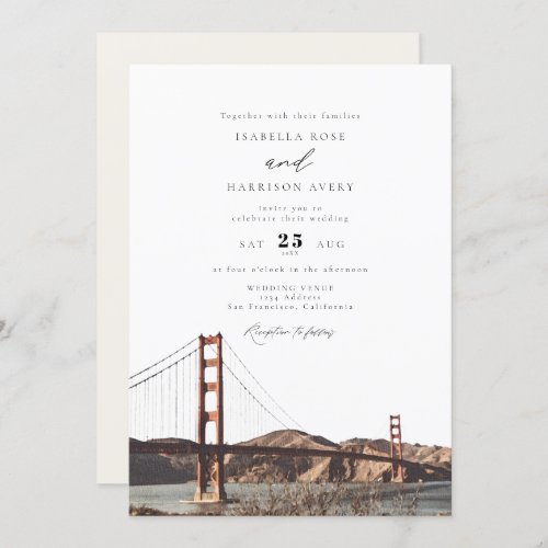 Golden Gate San Francisco California Wedding Invitation