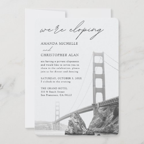 Golden Gate San Francisco Elopement Reception Invitation