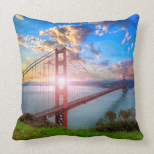 Golden Gate Sunrise Throw Pillow