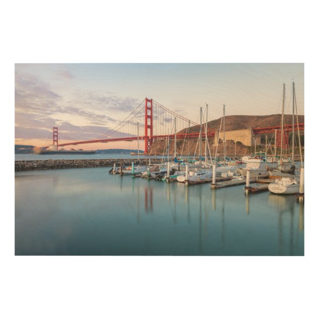 Golden Gate Sunrise Wood Wall Art (Front)