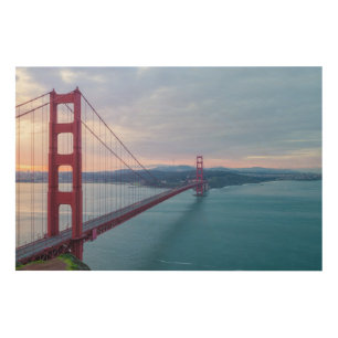 Golden Gate Sunrise Wood Wall Art