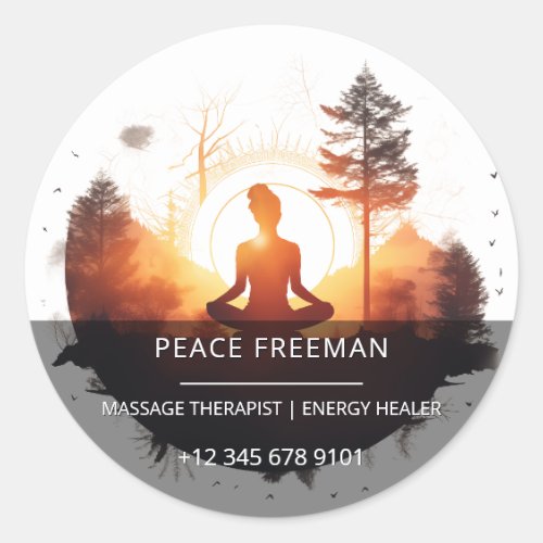Golden Gateway | Sunset Meditation Classic Round Sticker