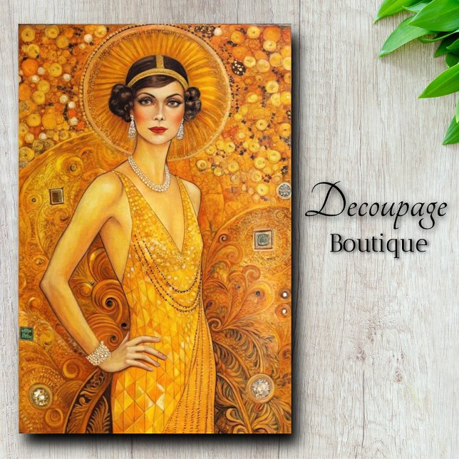 Golden Gatsby Art Deco Splendor Decoupage Tissue Paper (Golden Gatsby Art Deco Splendor Decoupage Tissue Paper)