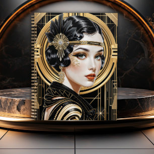 Golden Gatsby Glamour Art Deco Planner