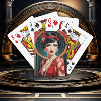 Golden Gatsby Glamour Poker Cards