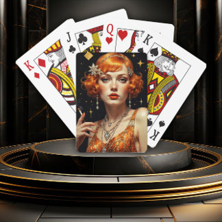 Golden Gatsby Glamour Poker Cards