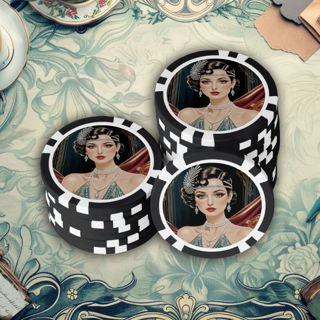 Golden Gatsby Glamour Poker Chips (Creator Uploaded)