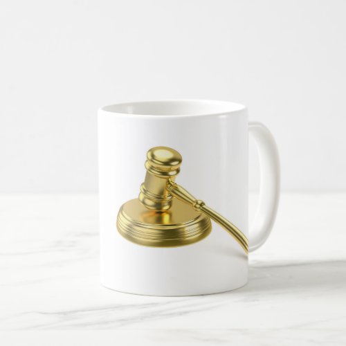 Golden gavel coffee mug