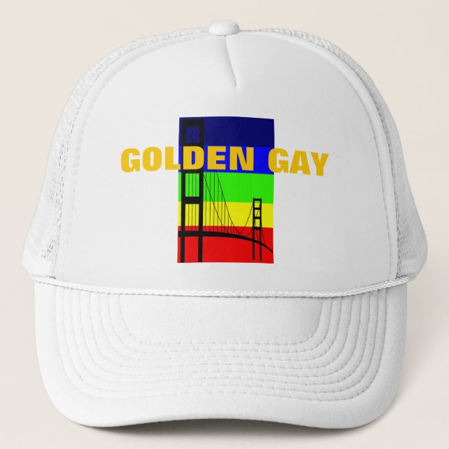 Golden Gay - Golden Gate Trucker Hat (Front)
